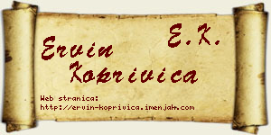 Ervin Koprivica vizit kartica